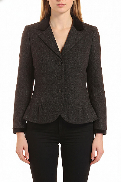 Marks & Spencer Teplé Sako Dámské Tmavě Hnědé Strukturované Vypasované Elegantní Do Pasu Velikost UK 12