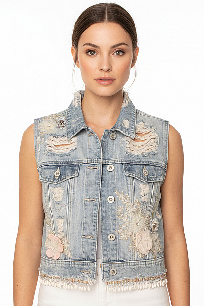 FRACOMINA Dámská Vesta Modrá Vel. M