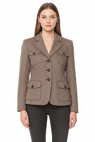Franco Callegari Teplé Dámské Sako Vlněné Hnědé Vel. 36