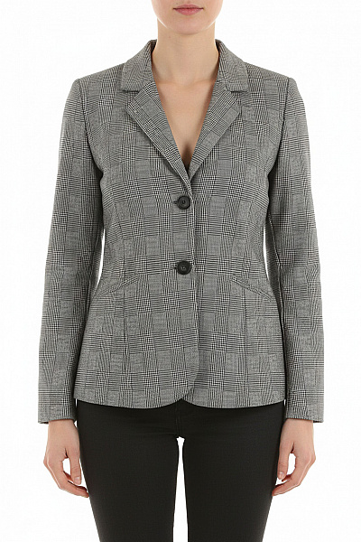 Street One Dámský šedý Polyesterový Vypasovaný Blejzr Kostkované Vzorované Business Velikost L