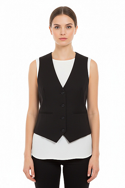 Asos Dámská Polyesterová Elegantní černá Krátká Vesta Společenská Bez Rukávů Velikost 38