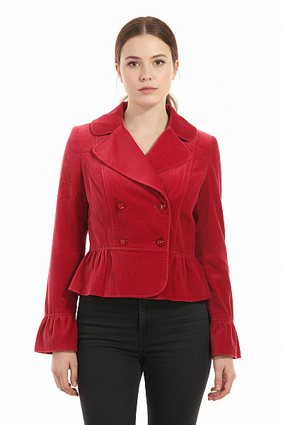 Teplé Dámské Sako Červené Vel. 36
