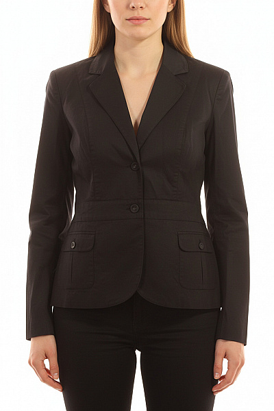 DESIGNERS Dámský Lněný černý Vypasovaný Blejzr Na Běžné Nošení Vel. 46