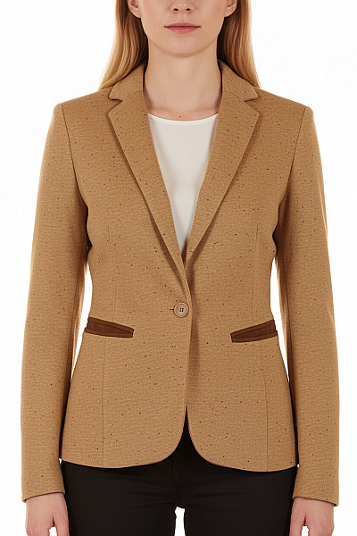 VERO MODA Bavlněné Hnědé Sako Dámské Podzimní Zateplené Vypasované Ležérní Jednořadé S Jedním Knoflíkem Velikost 36