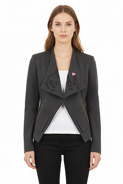 Dámské Blejzr Šedý DESIGUAL Second Hand Vel. 36