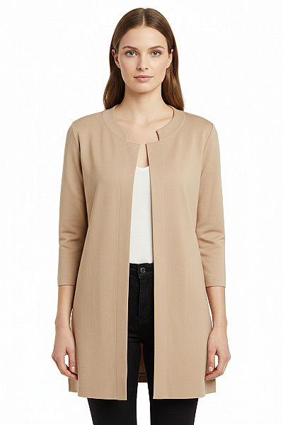 Blaumax Dámský Kardigan Béžový Propínací Bez Zapínání Elegantní Jarní Vel. S