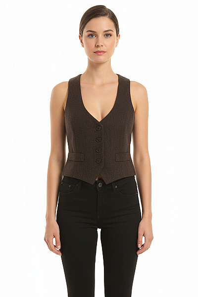 Dámská Vesta Vlněná Šedá ZARA Vel. S