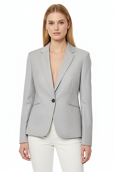 ALLSAINTS Dámské Společenské Sako šedé Vypasované Jednořadé S Jedním Knoflíkem Vel. 38