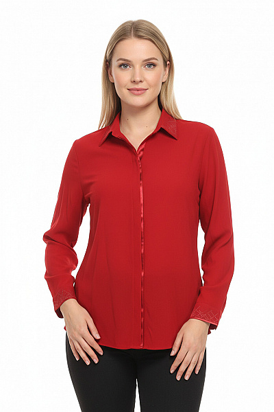 Dámská Košile Červená Marks & Spencer Second Hand Vel. 44