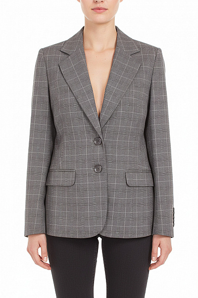 ATMOSPHERE Dámské Společenské Sako šedé Kostkované Vypasované Elegantní Business Velikost 40