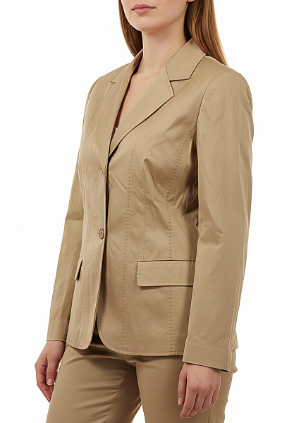 SAMOON Dámský Béžový Blejzr Vypasované Střih Na Běžné Nošení Elegantní Velikost 42