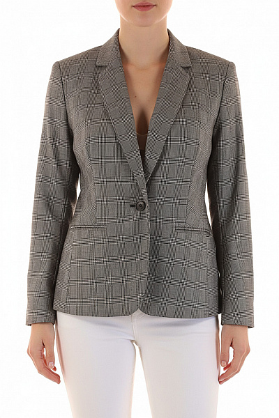 PHILOSOPHY DI LORENZO SERAFINI Dámský Blejzr Kostkované Elegantní Business Vypasované Jednořadé S Jedním Knoflíkem Velikost L