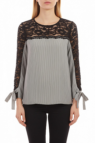 ZARA Vzorovaná  Halenka Modrá Vel. XS