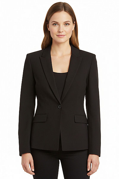 ANN TAYLOR Dámské černé Společenské Sako Vypasované Jednořadé S Jedním Knoflíkem Business Vel. 8