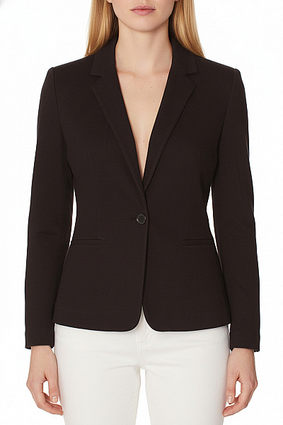 Express Dámské Hnědé Jednořadé S Jedním Knoflíkem Ležérní Blejzr Na Běžné Nošení Velikost M