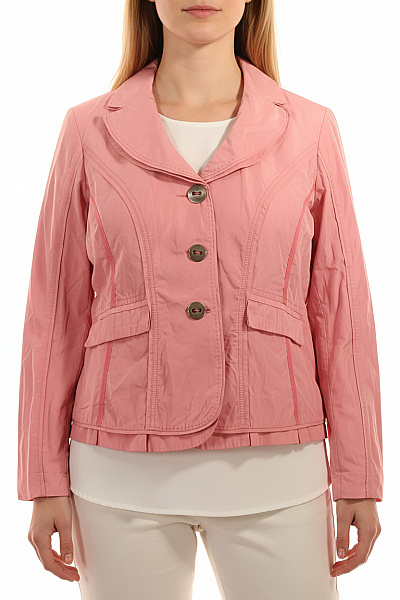 Biba Dámský Růžový Polyesterový Jarní Blejzr Vypasovaný Na Běžné Nošení Vel. 46