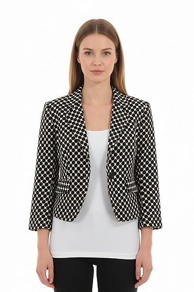 Dámské Sako Černobílé Second Hand Vel. 36