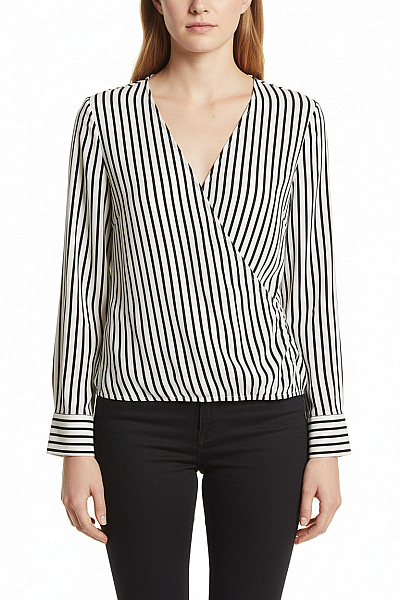 ZARA Dámská Pruhovaná Halenka Zavinovací S Dlouhým Rukávem Vel. S