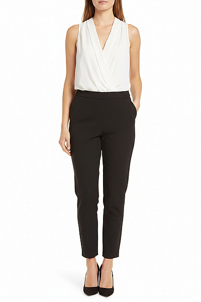 MANGO Elegantní Dámský Overal Bez Rukávů černobílé Velikost M