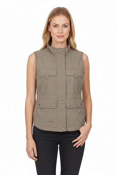 VAUDE Dámská Krátká Outdoorová Funkční Vesta Khaki Velikost 38