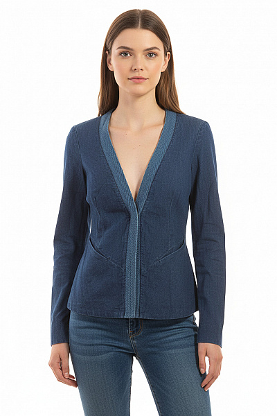 Dámské Blejzr Modrý Denham Second Hand Vel. XXS