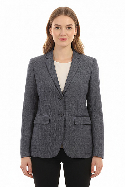 OPUS Dámský Modrý Polyesterový Blejzr Struktura Jednořadé Ležérní Na Běžné Nošení Velikost 38