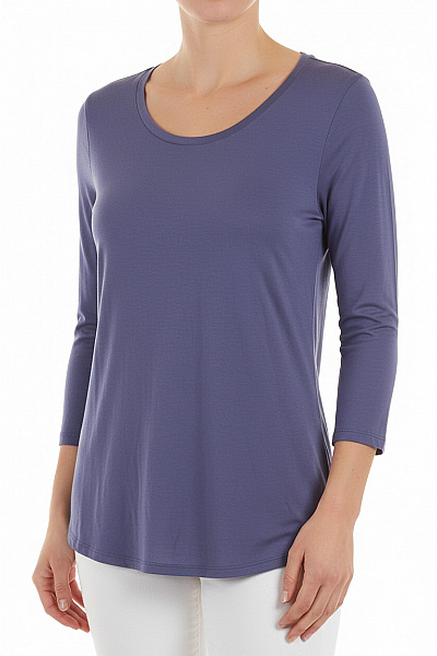 Esprit Dámské Tričko Modré S Dlouhým Rukávem Basic Jednobarevné S Kulatým Výstřihem Velikost L