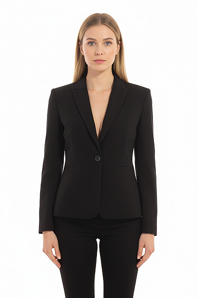 Marks & Spencer Černé Vypasované Sako Elegantní Jednořadé S Jedním Knoflíkem Business Vel. 12