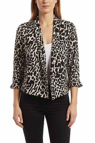 Marks & Spencer Dámské Bolerko černo-bílé Zvířecí Potisk Elegantní Vel. 12