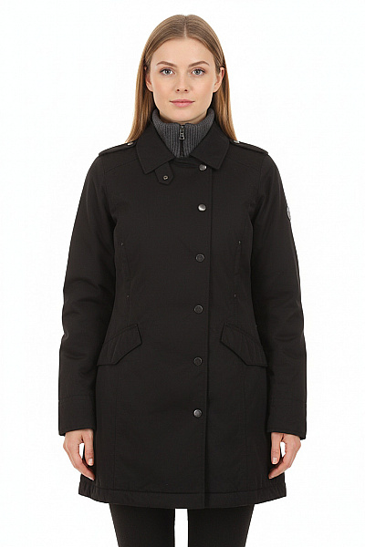 Marc O´Polo Dámská černá Polyesterová Přechodová Bunda Dlouhá Stylová Bez Kapuce Velikost 38