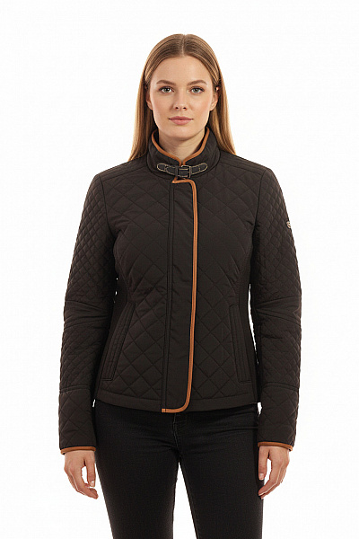 ZARA Dámská Prošívaná Bunda Krátká Hnědá Elegantní Se Zipem Vel. M