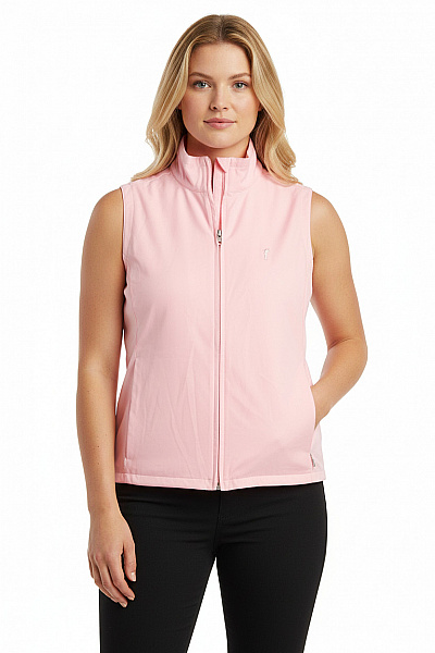 GOLFINO Dámská Růžová Polyesterová Krátká Sportovní Funkční Vesta Bez Rukávů Velikost 44