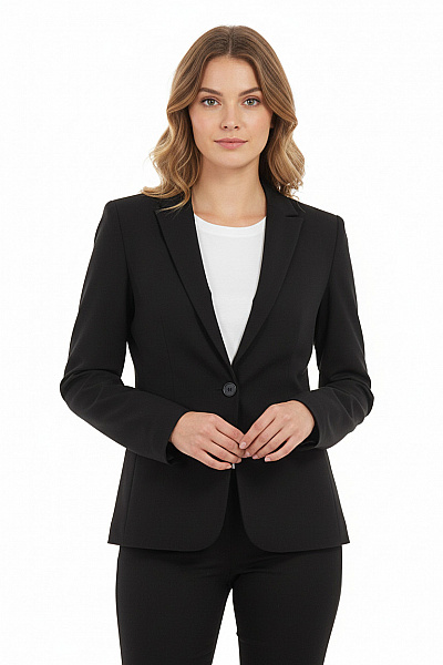 Next Černé Polyesterové Vypasované Elegantní Společenské Sako Jednořadé S Jedním Knoflíkem Vel. 42