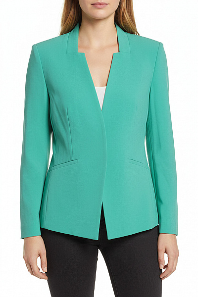 Marks & Spencer Zelený Blejzr Elegantní Business Moderní Bez Klop Na Běžné Nošení Velikost 16