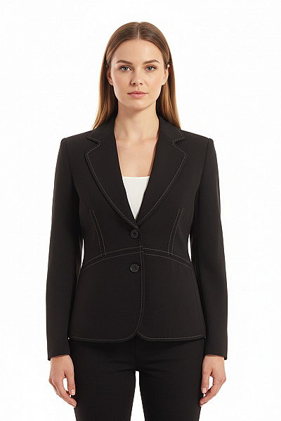 Marks & Spencer Černý Polyesterový Vypasovaný Elegantní Blejzr Na Běžné Nošení Vel. M