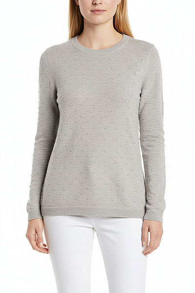 TOMMY HILFIGER Dámský šedý Pletený Pulovr S Texturou Kuliček Vel. M