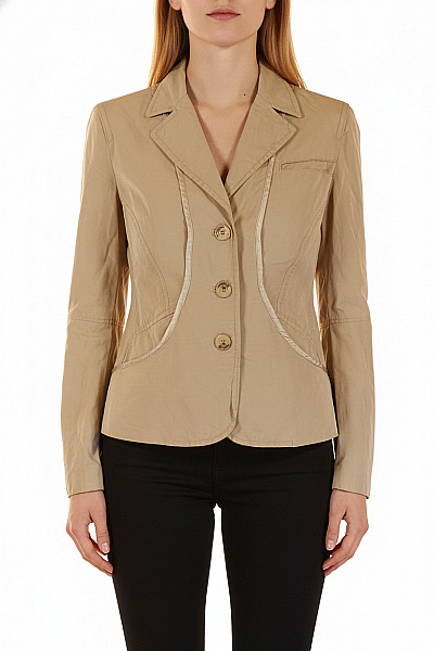 Béžový Blejzr Elegantní Vypasované Krátké Na Běžné Nošení Velikost 42