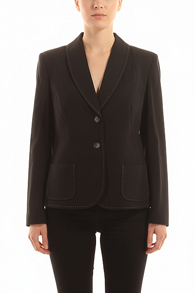 Next Černý Vypasovaný Blejzr Elegantní Propínací S Kapsami Prošití Velikost 46