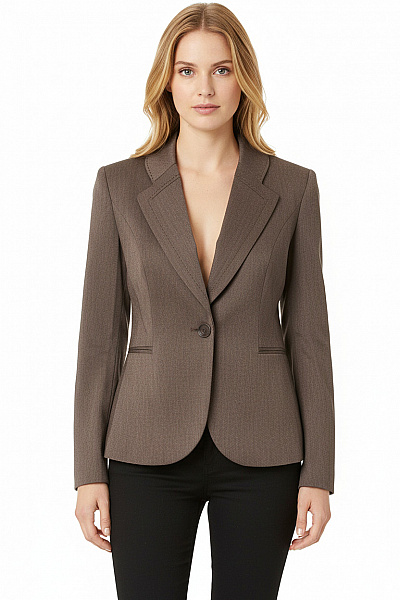 Next Dámské Polyesterové Hnědé Vypasované Sako Elegantní Business Jednořadé Velikost 38