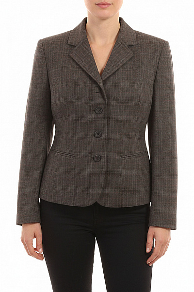 GANT Dámský šedý Vypasovaný Blejzr Károvaný Elegantní Business Jednořadé Velikost 42