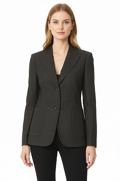Windsor. Vlněné Tmavě Hnědé Sako Dámské Vypasované Elegantní Business Podzimní Vel. 38
