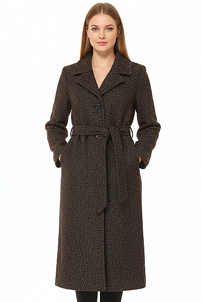MANGO Dámský Dlouhý Vzorovaný Kabát S Páskem Elegantní Podzimní Polyesterový Vel. M