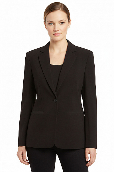 BANDOLERA Dámské černé Společenské Sako Elegantní Vypasované Jednořadé Business Vel. 38