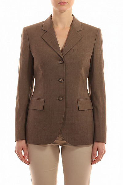 ZARA Hnědé Vlněné Polyesterové Vypasované Sako Elegantní Business Jednořadé Vel. 38