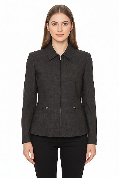 Next Vypasované černé Polyesterové Viskózové Sako Na Zip Elegantní Business Vel. 12