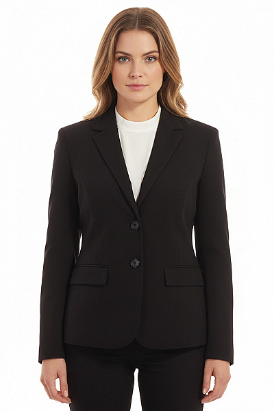 Jones Černé Vypasované Společenské Sako Jednořadé Elegantní Business Velikost 40