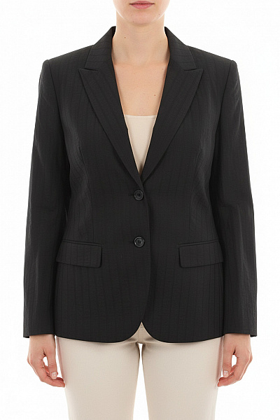 TAIFUN Dámský černý Acetátový Blejzr Vypasovaný Strukturovaný Jarní Business Vel. 46