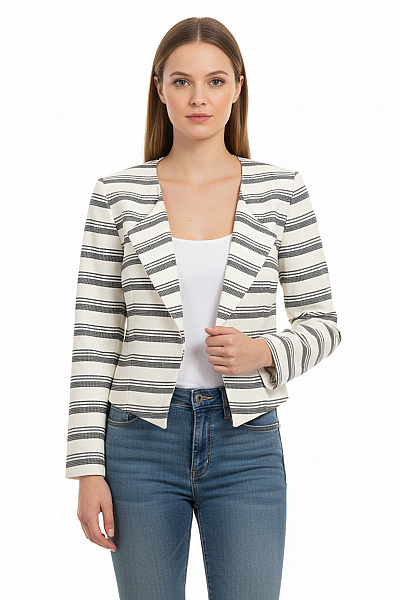 CAMAIEU Dámský Pruhovaný Blejzr Krátký Asymetrický Vel. 38