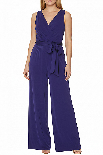 Phase Eight Dámský Fialový Overal Bez Rukávů Vázaný Pásek Splývavý Společenský Vel. 14