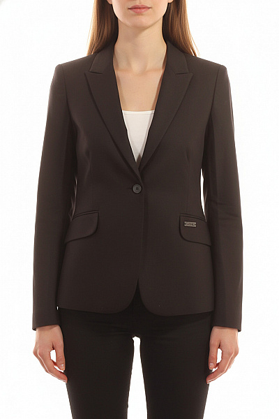 Mos Mosh Dámské Bavlněné Sako Elegantní Vypasované Jednořadé S Jedním Knoflíkem černé Vel. 38